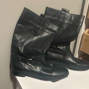 Leather harness boots